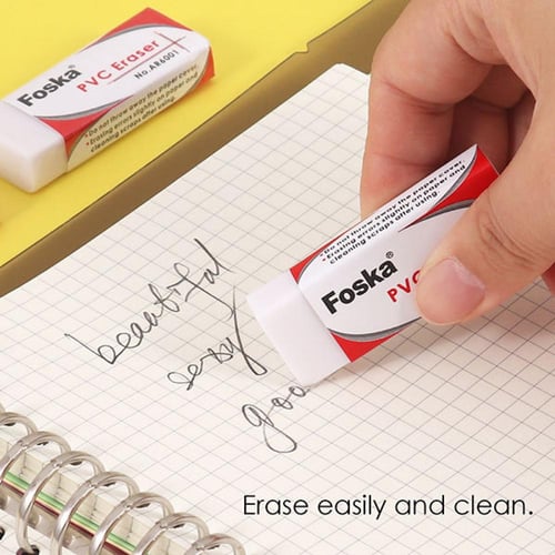 ممحاة أقلام رصاص مدرسية FOSKA بيضاء ناعمة مقاس 57...