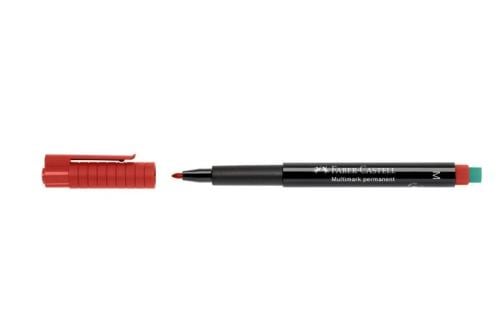 قلم تحديد دائم FABER-CASTELL - رأس متوسط - أحمر