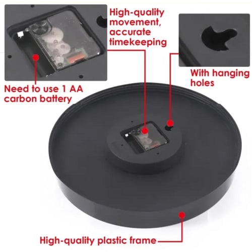 ساعة حائط كوارتز صامتة FOSKA مقاس 12 إنش بهيكل بلا...