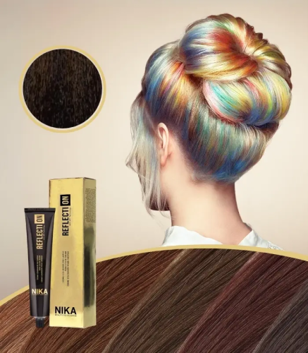 Nika natural brown hair dye, medium gold 4.3/4G/1:...