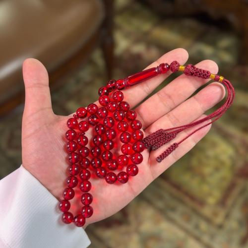 مسباح بكلايت كركوشة عنابي شفاف