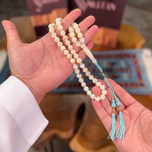 سبحة بكلايت كركوشة لون ثلجي