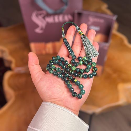 مسباح بكلايت أخضر معرق كركوشة