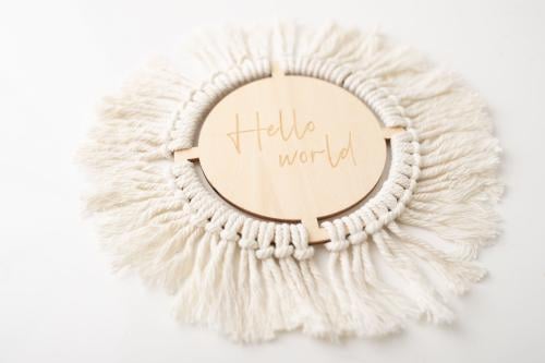Omar child's wooden tag semicircular