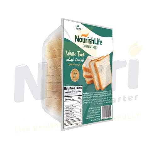 GLUTEN FREE WHITE TOAST - Net Weight 250 Gram