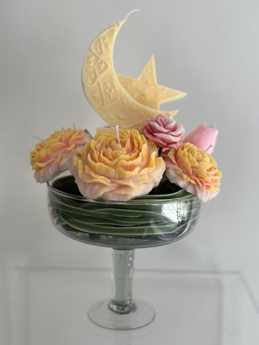 باقه ورد بالشمع