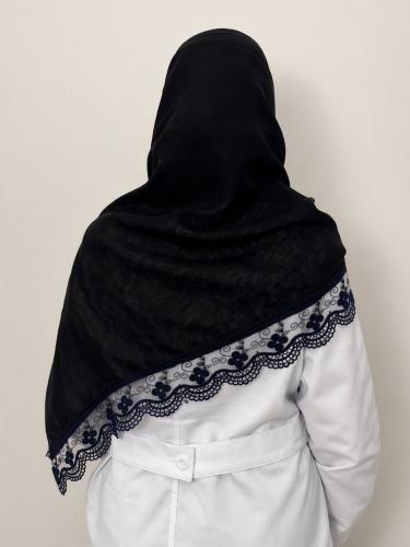 Navy lace voile