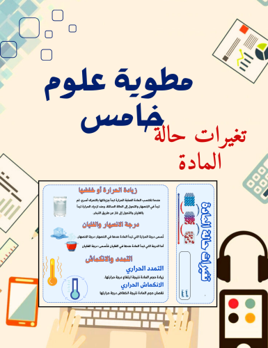 مطوية تغيرات حالة المادة علوم خامس