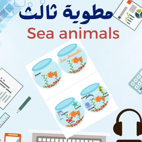 مطوية ثالث انجليزي sea animals