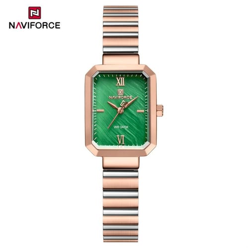 "NAVIFORCE ساعة نسائية 2024 الفولاذ المقاوم للصدأ...