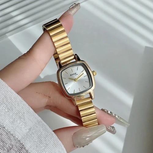 "ساعات نسائية عصرية بسيطة مربعة الشكل تناظرية سوار...