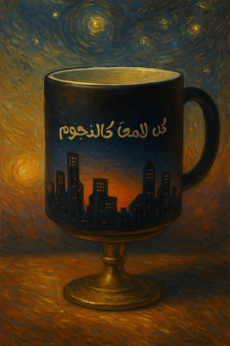 كوب سحري بتصميم المدينة والنجوم – “كُن لامعًا كالن...