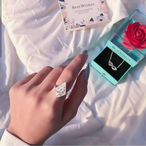 خاتم ملكي فضه عيار 925 بالاسم فريد بجوده عاليه