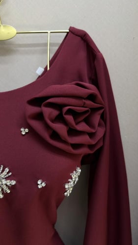 فستان ناعم عنابي