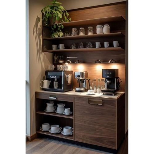 ركنة قهوة ام دي اف قطعتين - بني