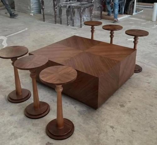 طقم طاولات قشره الجوز 7قطع