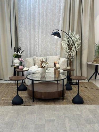 طقم طاولات خشب قشرة جوز الهند