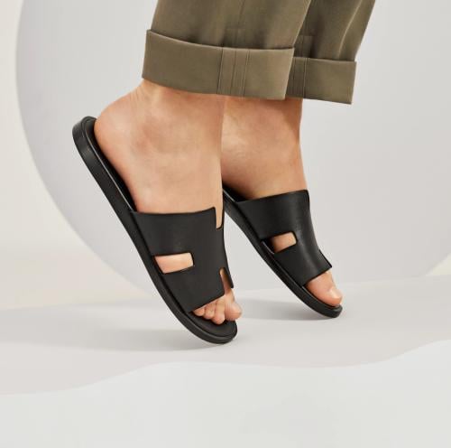 Hermes Slippers - Black