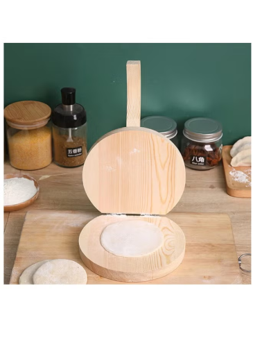 مكبس تورتيلا خشبي للدقيق والتورتيلا – لوح ضغط يدوي