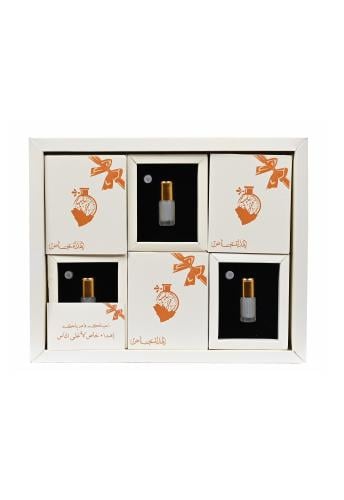 توزيعات مسك العروس 12 عبوة + 12 كيس للأهداء