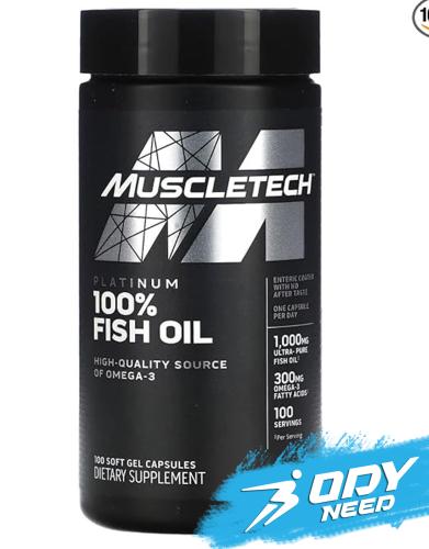 ماصل تيك كبسولات زيت السمك أوميغا 3 بلاتينيوم ، 10...