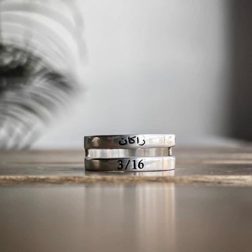 خاتم فضة إيطالي بفكرة مبتكره تصميم أنيق مناسب للأذ...