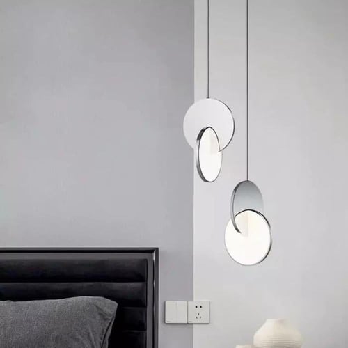 مصباح قلادة مزدوج القرص ذهبي أو سيلفر