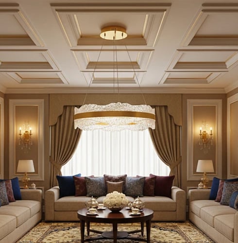 ثريا مودرن ثلاث حلقات إطار اسود بأحجام مختلفة 80CM...