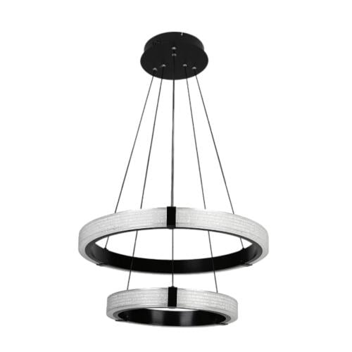 ثريا بلمسة الكريستال مودرين - حلقتين - رمادي