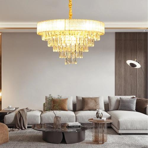 نجف مودرن كريستالي ذهبي قطر 80 سم