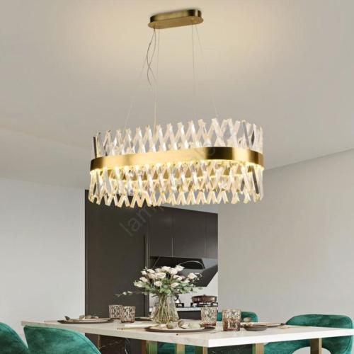 نجف كريستالي مودرن بيضاوي باضاءة متغيرة مقاس متر