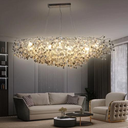 نجف مودرن فضي رمادي مع شفاف E14*16 لمبة قطر 1600 م...