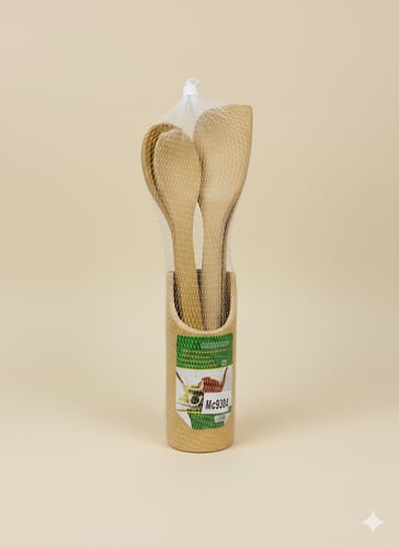 A set of 4 wooden spoons