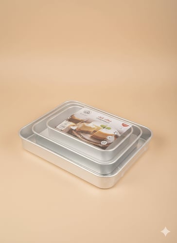 Oven tray set consisting of 3 pieces