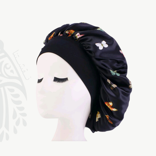 طاقية الشعر بطبعة فراشات