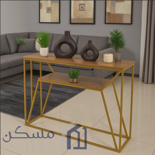 مدخل كونسول ذهبي خشب MDF