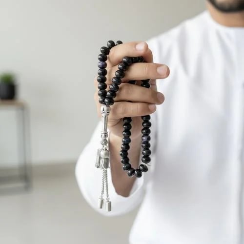 سبحة حجر جمشت أرجواني - 99 خرزة