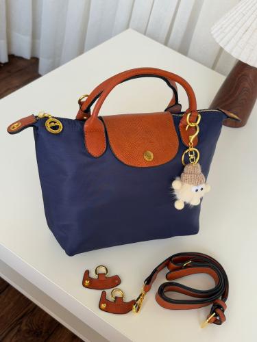 حقيبة لونشومب كلاسيكية جلد وقماش