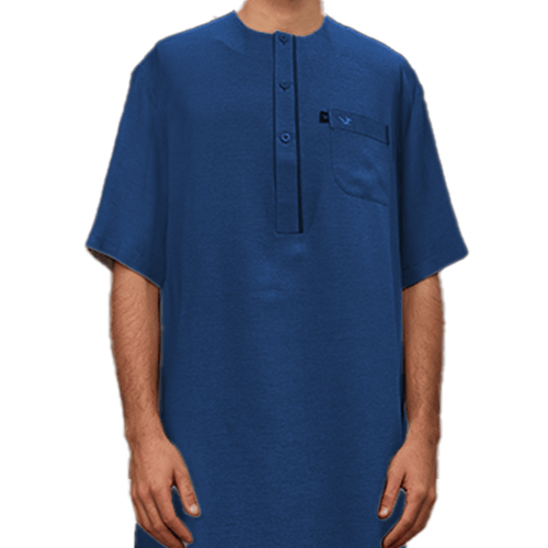 قميص كتان راقي نصف كم مطعم