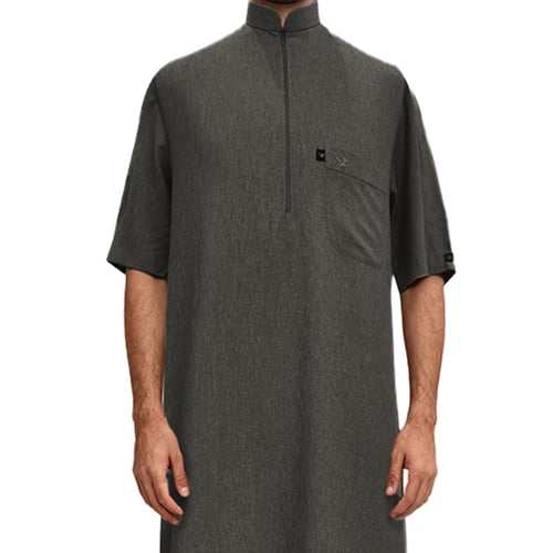 قميص كتان راقي نصف كم ياقة