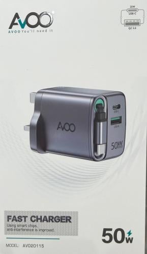 Avoo رأس بيت سلك مدمج ٥٠واط