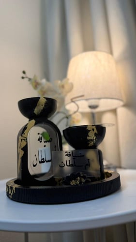 طقم مبخره بالقلتر الذهبي بالاكريلك