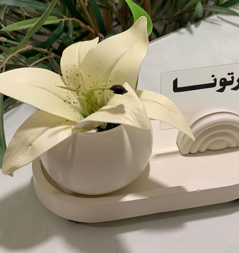 أطقم ضيافة ابيض مع اكريلك ورد