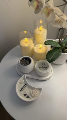 مبخره ناعمه مع صحن وشمعه