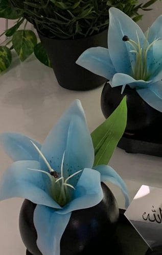 أطقم ضيافة رش نقاط اسود مع اكريلك اوكرت