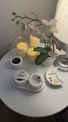 مبخره ناعمه مع صحن وشمعه