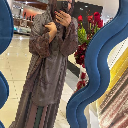عباية ليلك...شيفون دبل فيس