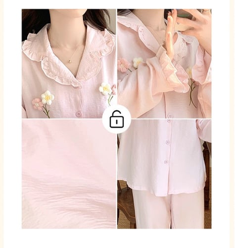 بيجامة أنيقة بأكمام طويلة من قماش ناعم ومريح-z1