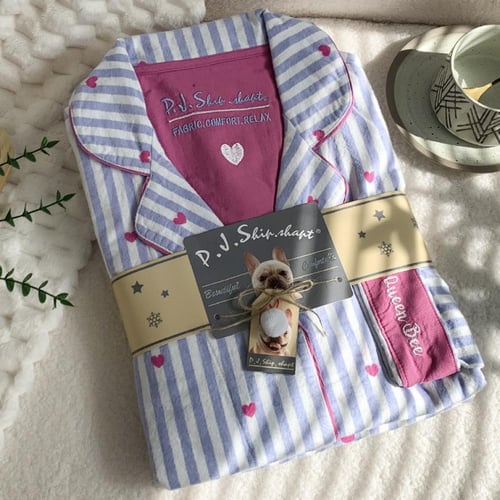 بيجاما القلوب الأنيقة من القطن الطبيعي 100%