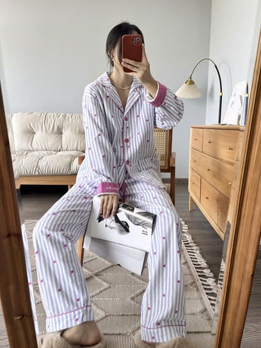 بيجاما القلوب الأنيقة من القطن الطبيعي 100%